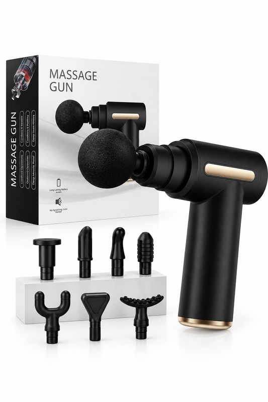 Percussion Massage Gun – 6 Speeds, 8 Massage Heads & Cordless Design